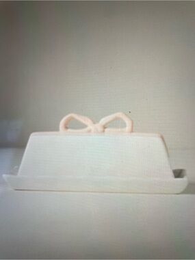 ❤️ ANTHROPOLOGIE BENEDITA BOW CERAMIC STONEWARE BUTTER DISH NEW